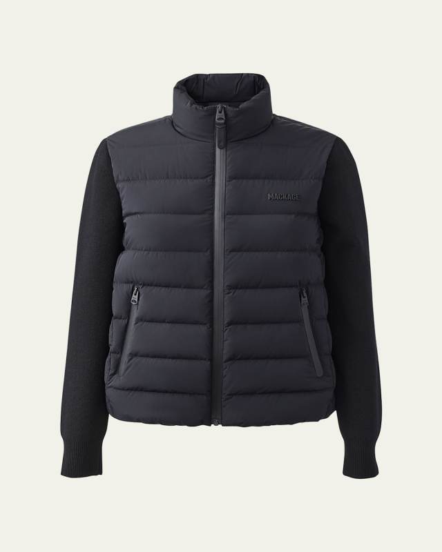 Oceane-City Light Down Mixed-Media Jacket